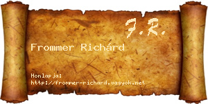 Frommer Richárd névjegykártya